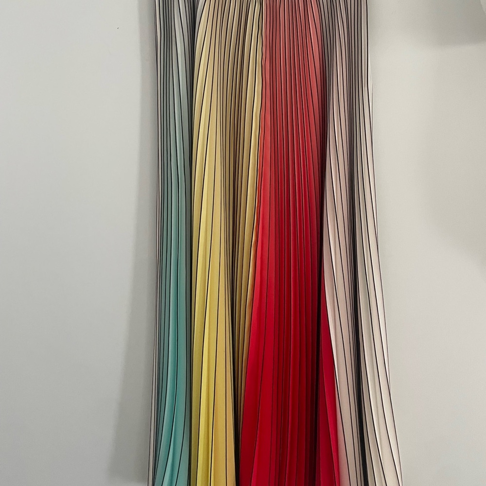 Colorful Pleated Maxi Skirt